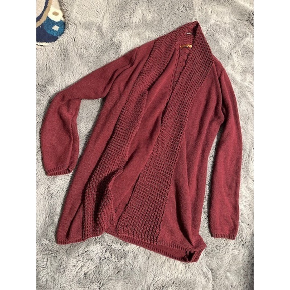 Belldini Burgundy Long Sleeve Open-Front Cardigan‎ Sweater, Women's Size XL.